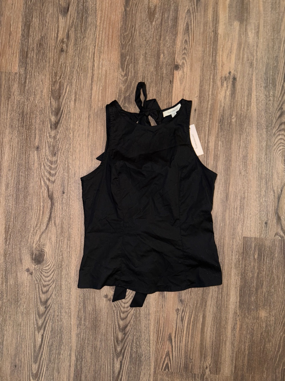 Francesca's Collections Black Sleeveless Tie-Back Top